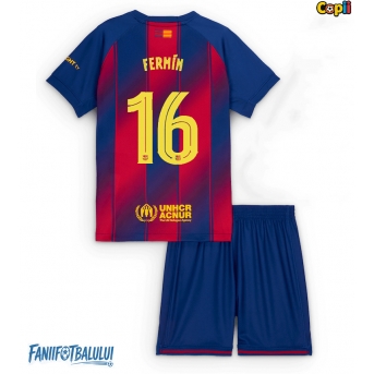 Barcelona Fermin Lopez #16 Echipament de Fotbal Replică 2025-26 Copii Acasa (+ Șorturi)